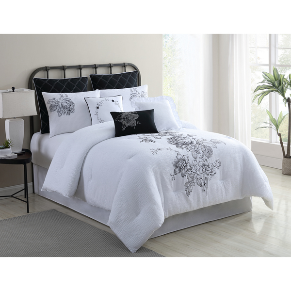 Modern Threads 8 piece fashion comforter set Cascading Floral King 3FSCMF8E-CFL-KG